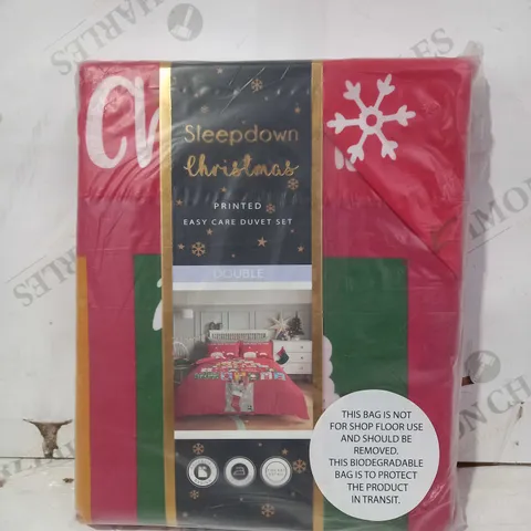 SLEEPDOWN CHRISTMAS PRINTED EASY CARE DUVET SET - DOUBLE