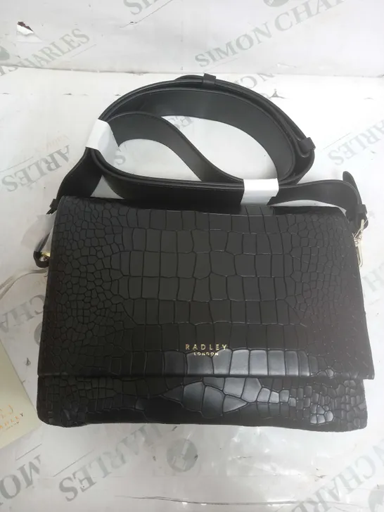 RADLEY LONDON CROC CROSSBODY BAG IN BLACK