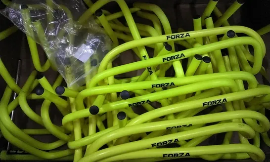 BOX OF APPROXIMATELY 30 FORZA LIME GREEN MINI HURDLES 