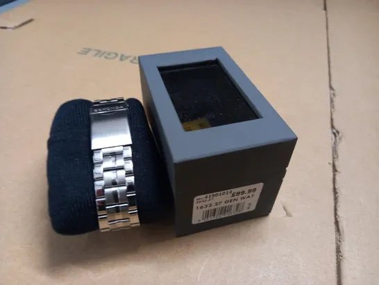 BOXED SEKONDA STAINLESS STEEL WATCH WITH NAVY FACE