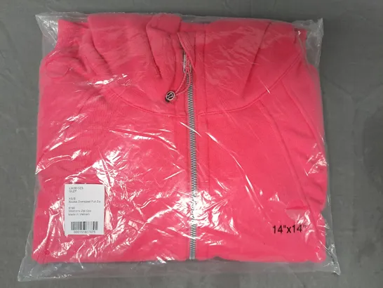 LULULEMON SCUBA OVERSIZED FULL ZIP IN PINK SIZE SX/S