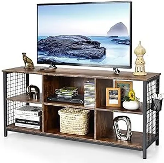 BOXED COSTWAY 3-TIER TV STAND FOR TV'S UP TO 65" ENTERTAINMENT MEDIA CENTER W/STORAGE BASKET (1 BOX)