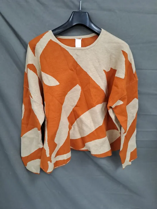 WYNNE COLLECTION LADIES JUMPER ORANGE/BEIGE SIZE L