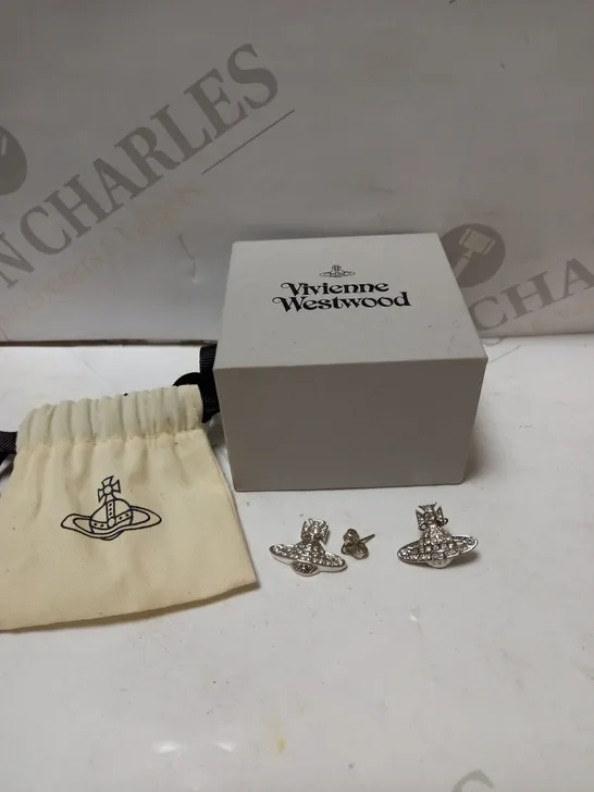 VIVIENNE WESTWOOD MINNIE BAS RELIEF EARRINGS - SILVER RRP £95