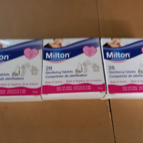 LOT OF 3 MILTON 28-PACK OF STERILISING TABLETS