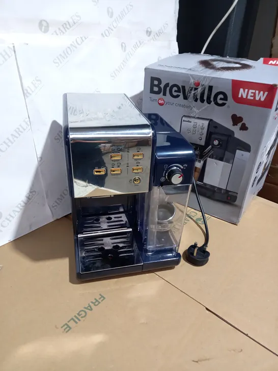 BREVILLE ONE-TOUCH COFFEEHOUSE COFFEE MACHINE - NAVY BLUE