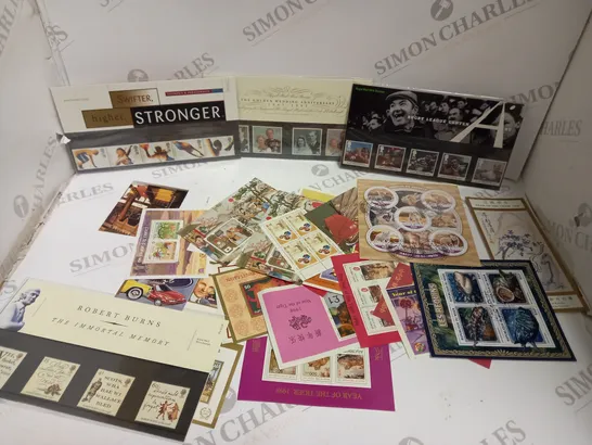 BOX OF APPROX 100 ASSORTED STAMPS FROM VARIOUS COUNTRIES AND DATE RANGES