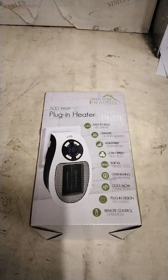 WARM HOME CERAMIC PLUG IN HEATER