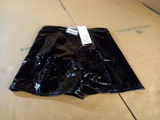 OH POLLY BLACK LATEX SKIRT SIZE 10