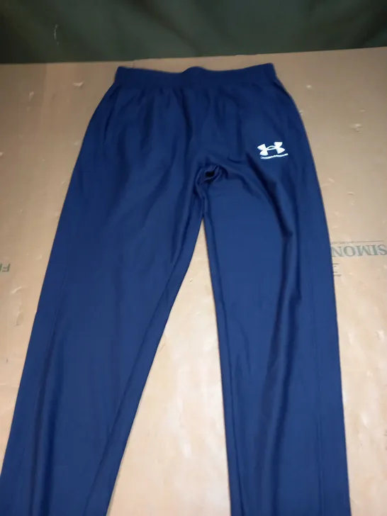 UNDER AMOUR FITTED TRACK PANTS IN NAVY - SIZE UNSPECIFIED