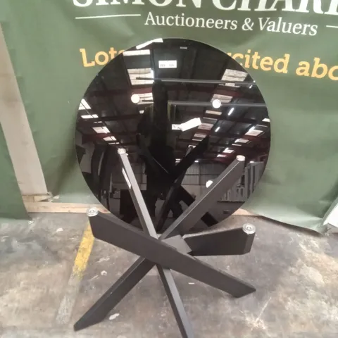 LUXURY BLACK GLASS TABLE WITH OBSCURE LEGS 