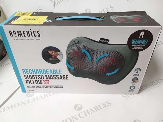 BOXED HOMEDICS RECHARGEABLE SHIATSU MASSAGE PILLOW WITH HEAT