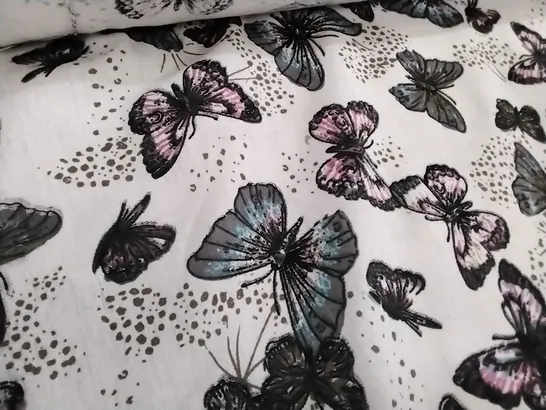 ROLL OF BUTTERFLY DECORATED LINEN APPROXIMATELY 100MX1.5M 