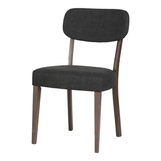 BOXED SET OF 2 GENEBERN UPHOLSTERED DINING CHAIRS - WALNUT/EXPRESSO (1 BOX)