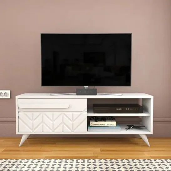 BOXED ALAYA TV STAND FOR TVS UPTO 55" - WHITE 