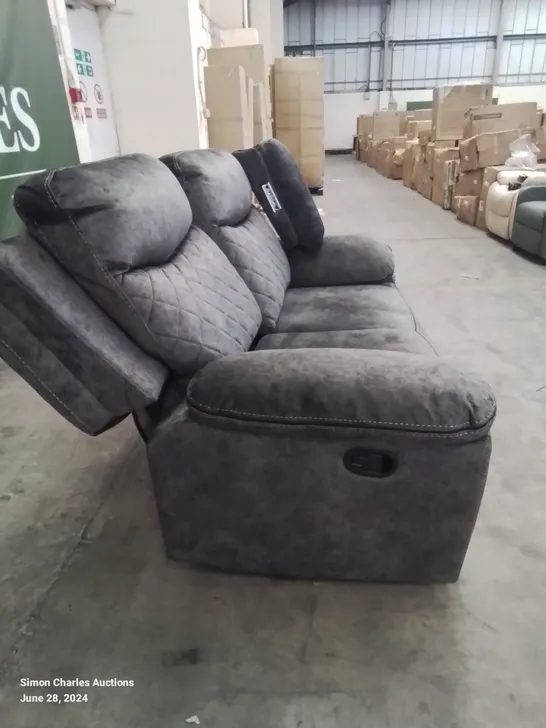 QUALITY DESIGNER SOFT FABRIC UPHOLSTERED 2 SEATER RECLINER SOFA (DAMAGED)