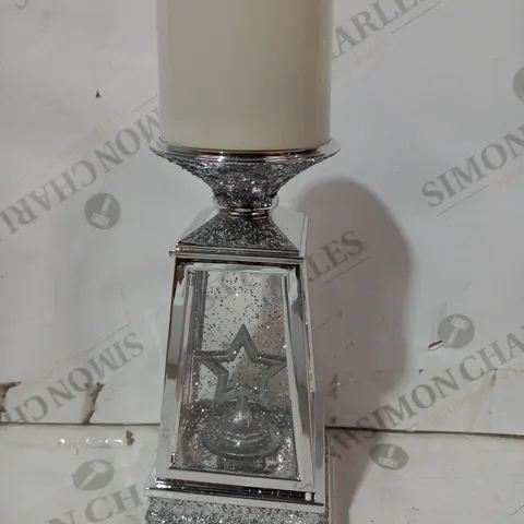 JM BY JULIEN MACDONALD FLAMELESS CANDLE HOLDER WITH SWIRLING GLITTER