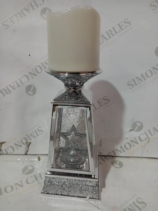 JM BY JULIEN MACDONALD FLAMELESS CANDLE HOLDER WITH SWIRLING GLITTER