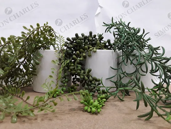 BOXED UNBRANDED SET OF 3 TRAILING PLANTS IN MATTE GREY