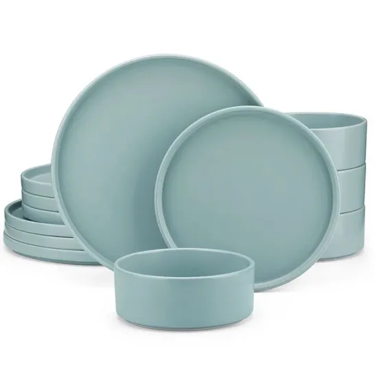 BOXED 17 STORIES MIZUHO STONEWARE 12-PIECE DINNERWARE SET (1 BOX)