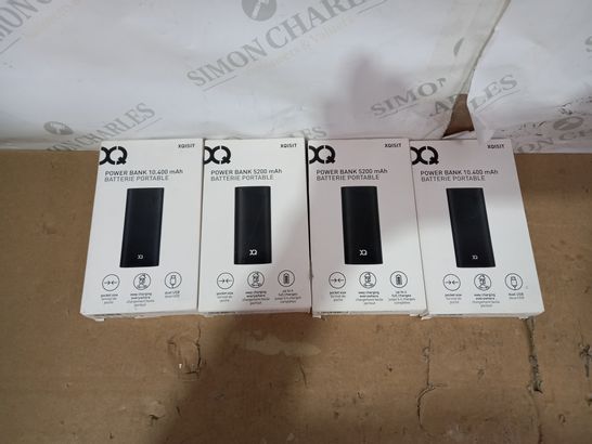 LOT OF 4 ASSORTED XQISIT POWER BANKS WITH VARION MAH