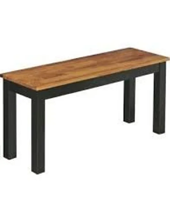 BOXED PATRICIA SOLID WOOD BENCH - OAK/BLACK (1 BOX)