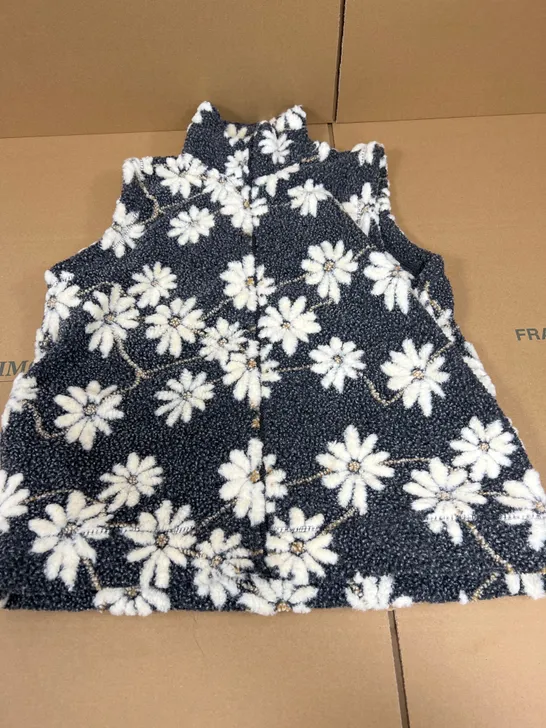 DASH SIZE 14 FLORAL DECAL FLEECE WAISTCOAT