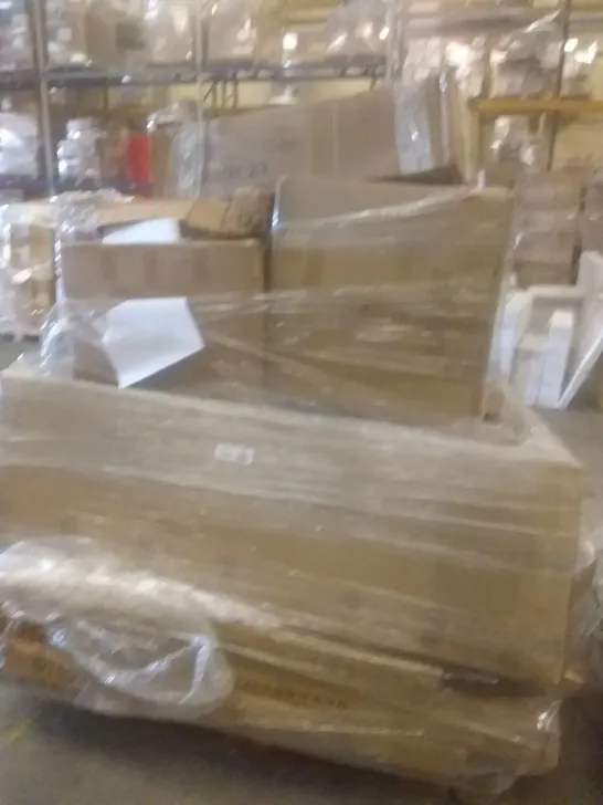 PALLET OF ASSORTED TABLE PARTS TO INCLUDE; PEAKE DINING TABLE PARTS, TURIN TABLE PARTS AND ADDISON TABLE PARTS