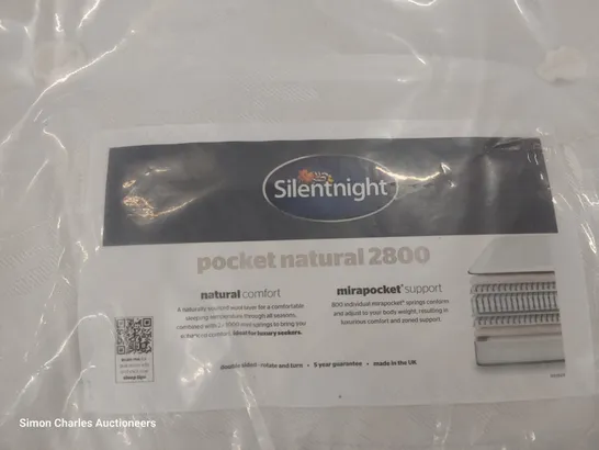 QUALITY BAGGED SILENTNIGHT 5' KINGSIZE POCKET NATURAL 2800 MATTRESS 