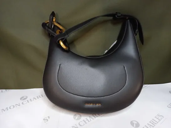 CHARLES & KEITH BLACK SINGLE STRAP HANDBAG