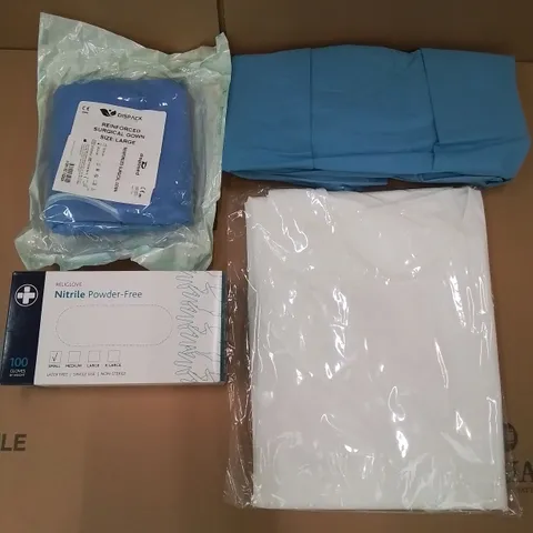 PALLET OF APPROXIMATELY 810 ASSORTED BRAND NEW MEDICAL ITEMS TO INCLUDE - DISPACK REINFORCED SURGICAL GOWNS LARGE - POWDER FREE GLOVES SMALL - MEDCARE LAMINATED GOWN XL ETC