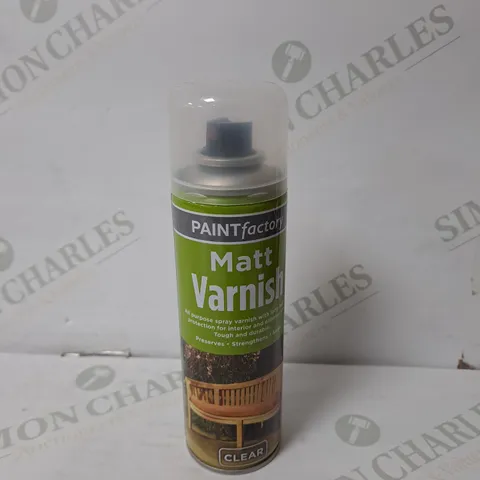 APPROXIMATELY 24 PAINT FACTORY ALL PURPOSE MATT SPRAY VARNISH IN CLEAR 250ML 