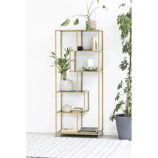 BOXED ROMILDA 185CM H X 77CM W STEEL ETAGERE BOOKCASE (1 BOX)