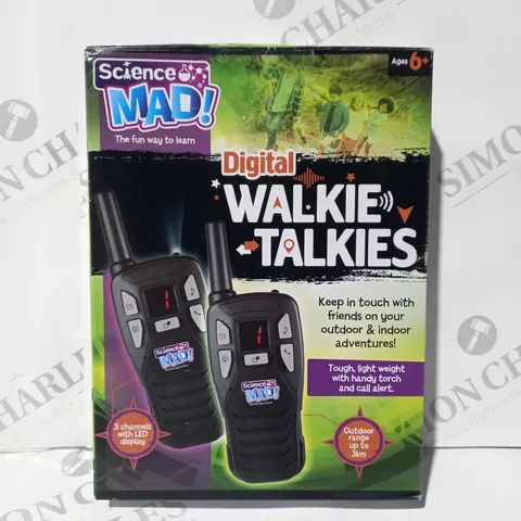 BOXED SCIENCE MAD DIGITAL WALKIE TALKIES