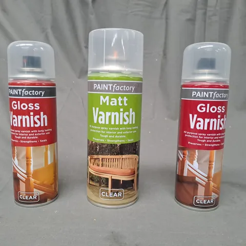 LOT OF 3 ASSORTED HOUSEHOLD ITEMS TO INCLUDE GLOSS VARNISH (250ML), AND MATT VARNISH (400ML) - COLLECTION ONLY