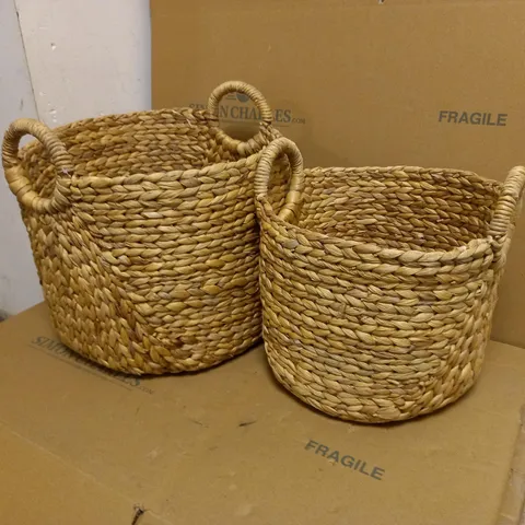 SET OF 2 ARROW WEAVED BASKETS