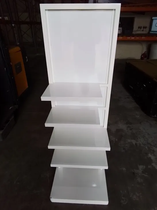 WHITE METAL 5 SHELF DISPLAY UNIT 