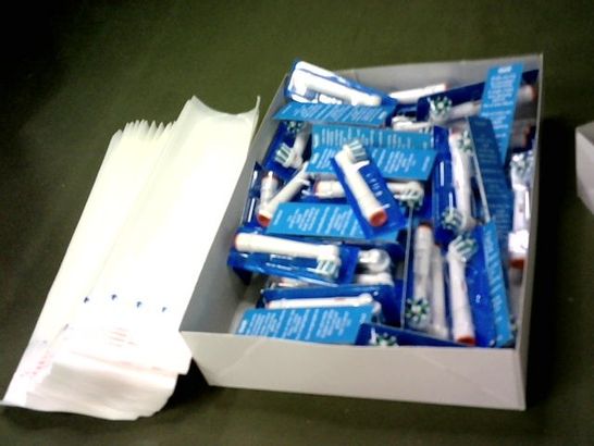 LARGE NUMBER OF ASSORTED ORAL-B PRODUCTS TO INCLUDE REPLACEMENT ELECTRIC TOOTHBRUSH HEADS AND TIDI SHIELD PROTECTIVE CUFF BARRIERS