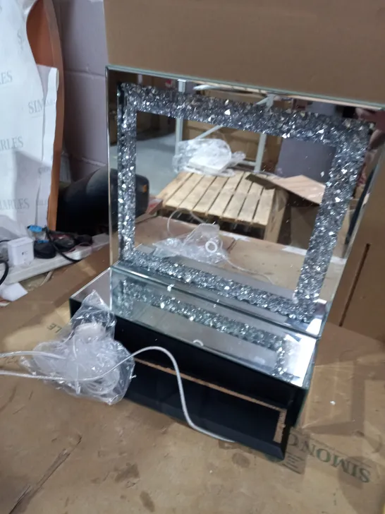 JULIEN MACDONALD LIGHT UP ENCAPSULATED CRYSTAL DRESSING TABLE MIRROR