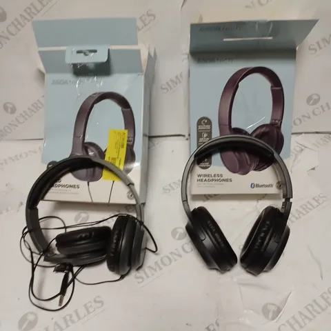 LOT OF TWO ASDA TECH ITEMS TO INCLUDE WIRED HEADPHONES AND WIRELESS HEADPHONES