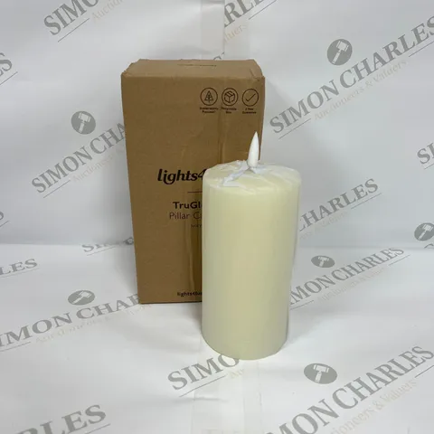 LIGHTS4FUN TRUGLOW PILLAR CANDLE IN IVORY