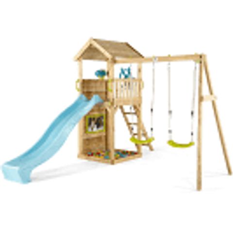 PLUM WOODEN LOOKOUT TOWER WITH SWING AND SLIDE