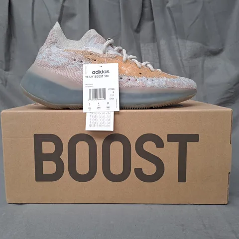 BOXED PAIR OF ADIDAS YEEZY BOOST 380 SHOES IN MULTICOLOUR UK 8