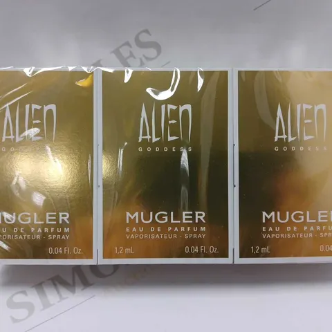 LOT OF APPROX 120 X 1.2ML MUGLER ALIEN GODDESS EAU DE PARFUM 