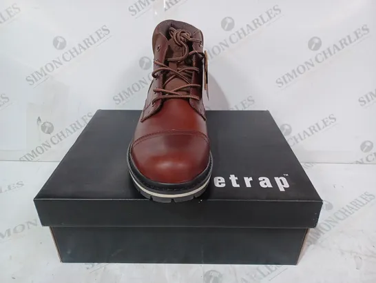 BOXED PAIR OF FIRETRAP AUBIN SHOES IN CAMEL COLOUR UK SIZE 8