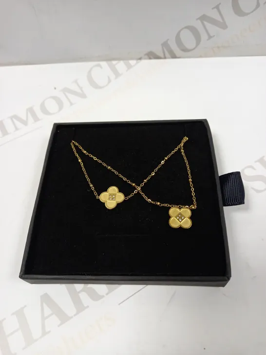 SEOLA JEWELLERY LONDON FOUR LEAF CLOVER GOLD NECKLACE  