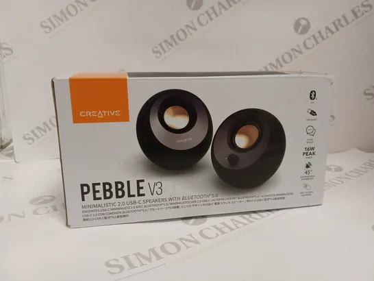 BOXED CREATIVE PEBBLE V3 MINIMALISTIC 2.0 USB-C SPEAKERS 