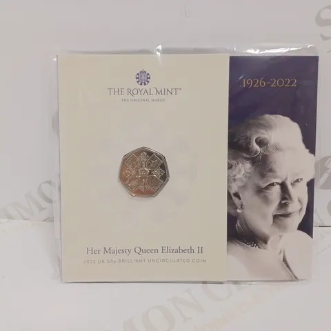 THE ROYAL MINT HER MAJESTY QUEEN ELIZABETH II UNCIRCULATED 50P COIN