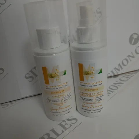 BOX OF MY HAIR DOCTOR - EVERYDAY D-TANGLE & STYLING SUPER SERUM SPRAY - 150ML AND MY HAIR DOCTOR EVERYDAY CURL CREME