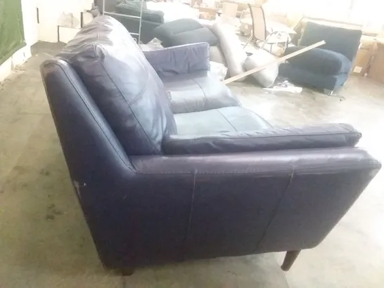 QUALITY DESIGNER FELLINI 3 SEATER - DARK PURPLE LEATHER 